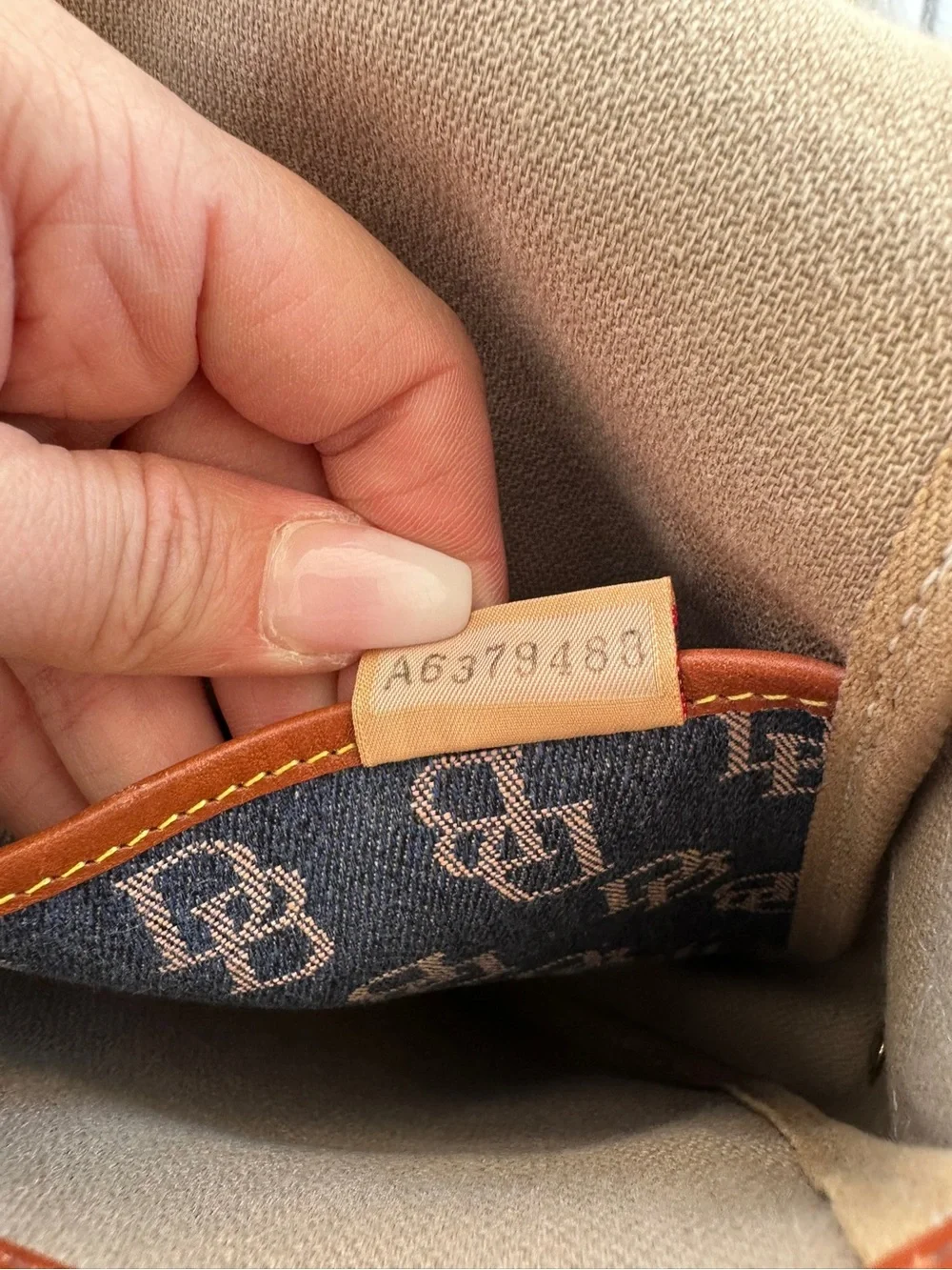 Vintage denim Dooney crossover bag